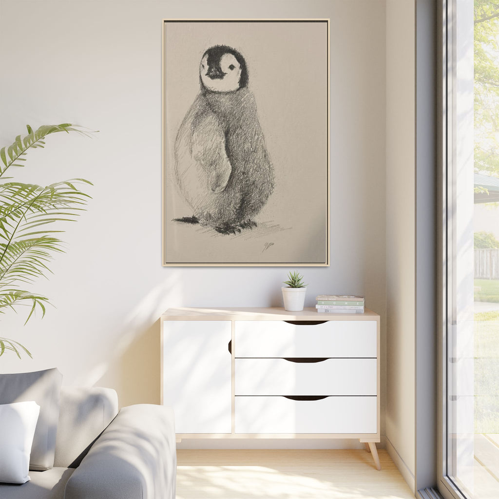 Penguin #4 Matte Canvas, Framed (Multi-color)
