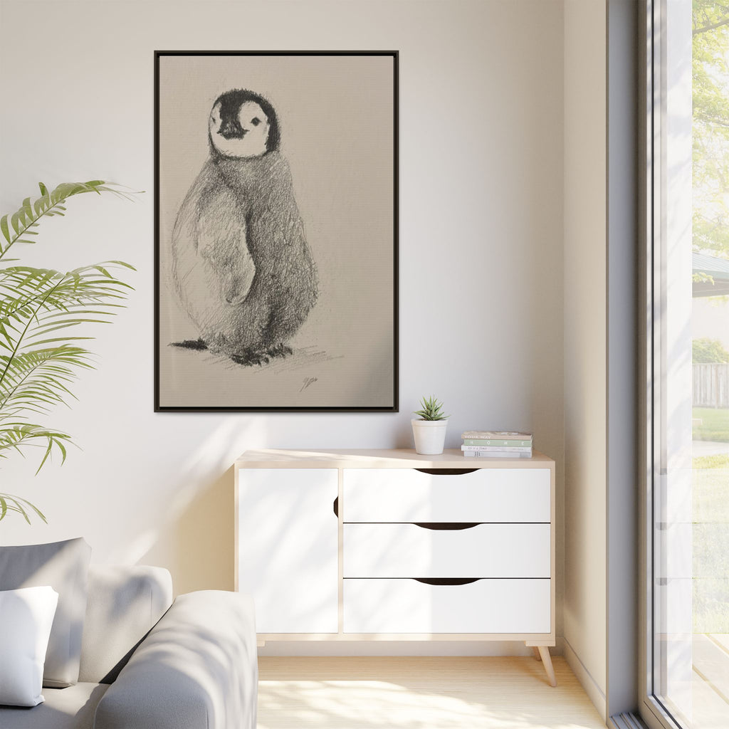 Penguin #4 Matte Canvas, Framed (Multi-color)