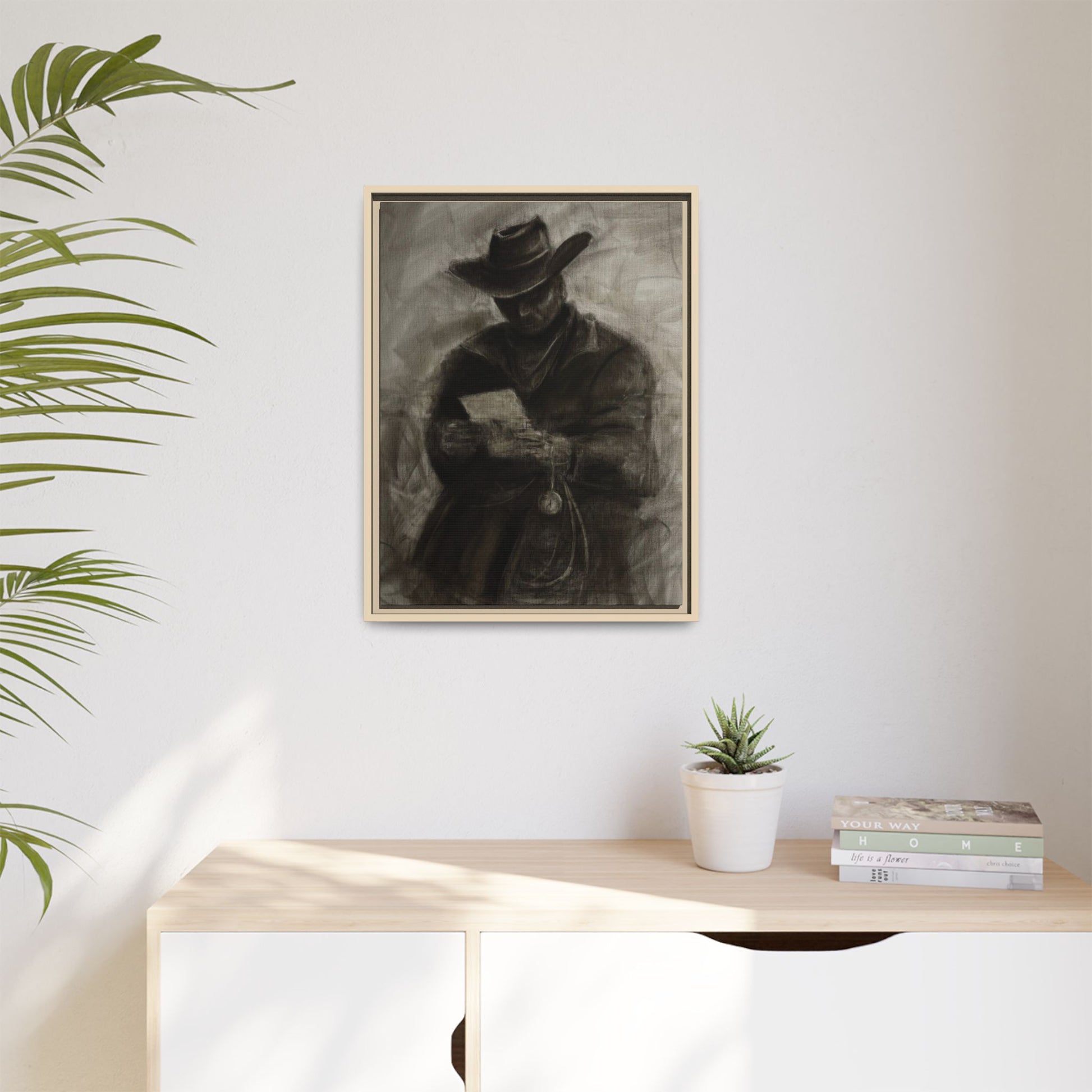 “Cowboy” Matte Canvas, Framed (Multi-color)