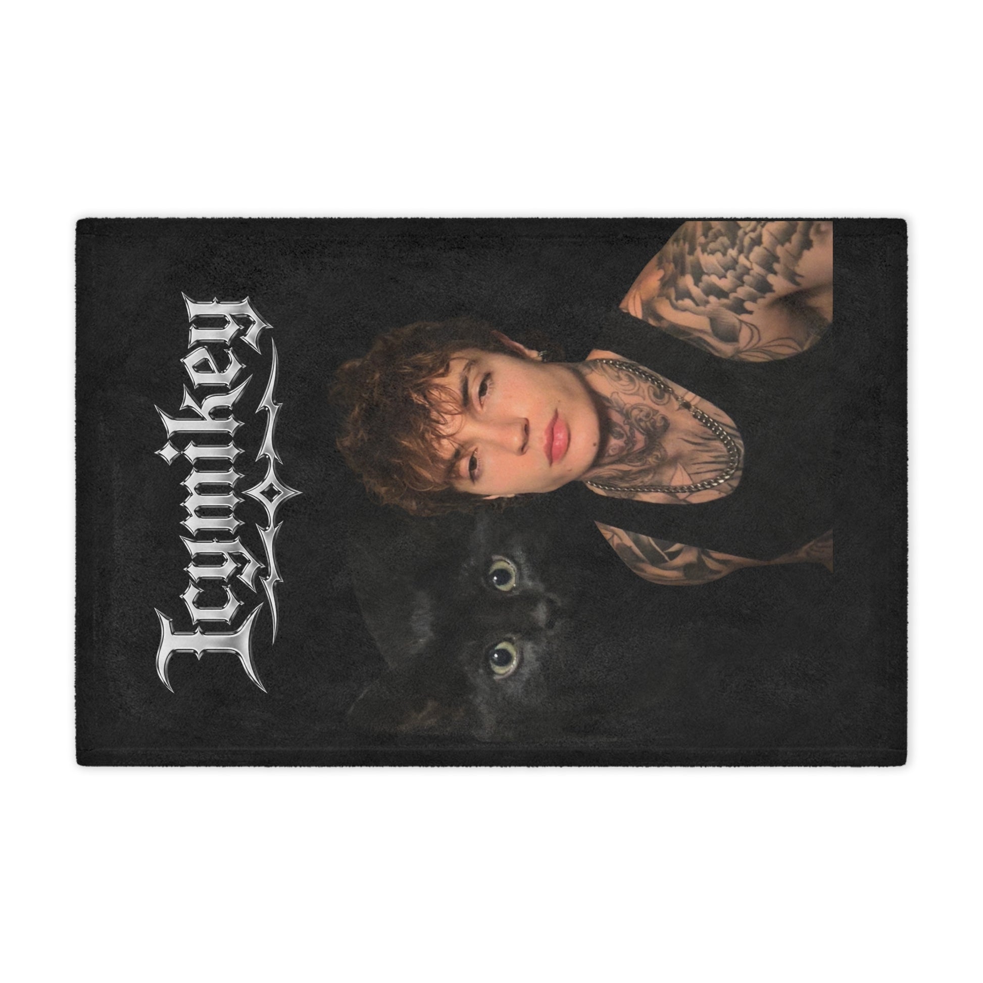 "BOO & MIKEY" Minky Blanket — Gothic Portrait Cat Design