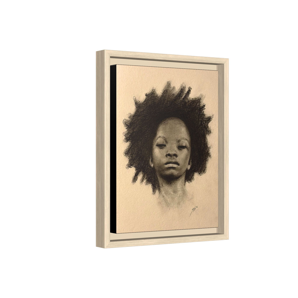 Afro Portrait Matte Canvas Print (Framed)