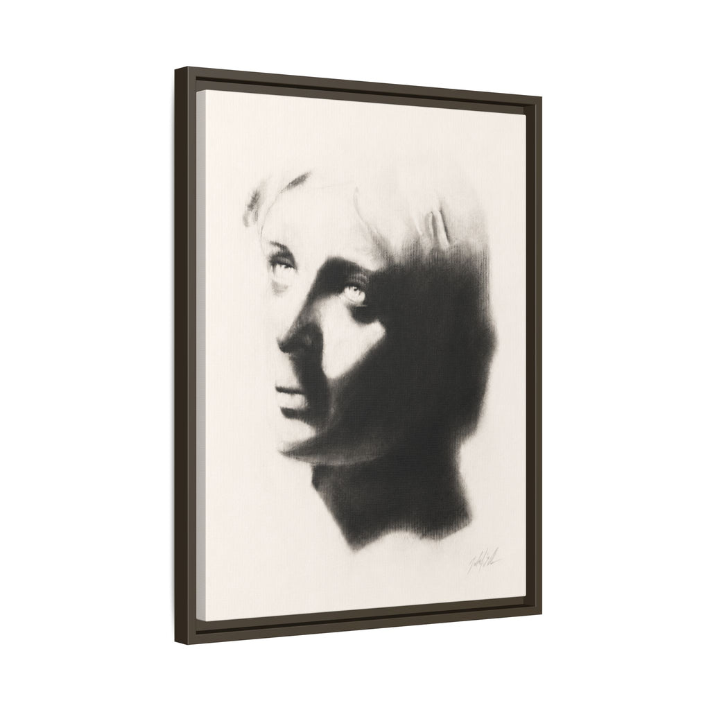 "SHADOW" Framed Matte Canvas Art — Monochrome Portrait Silhouette