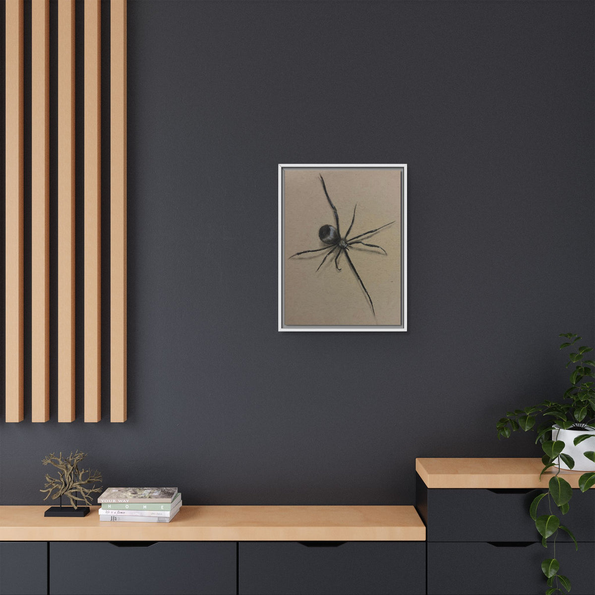 Framed Canvas Spider Wall Art