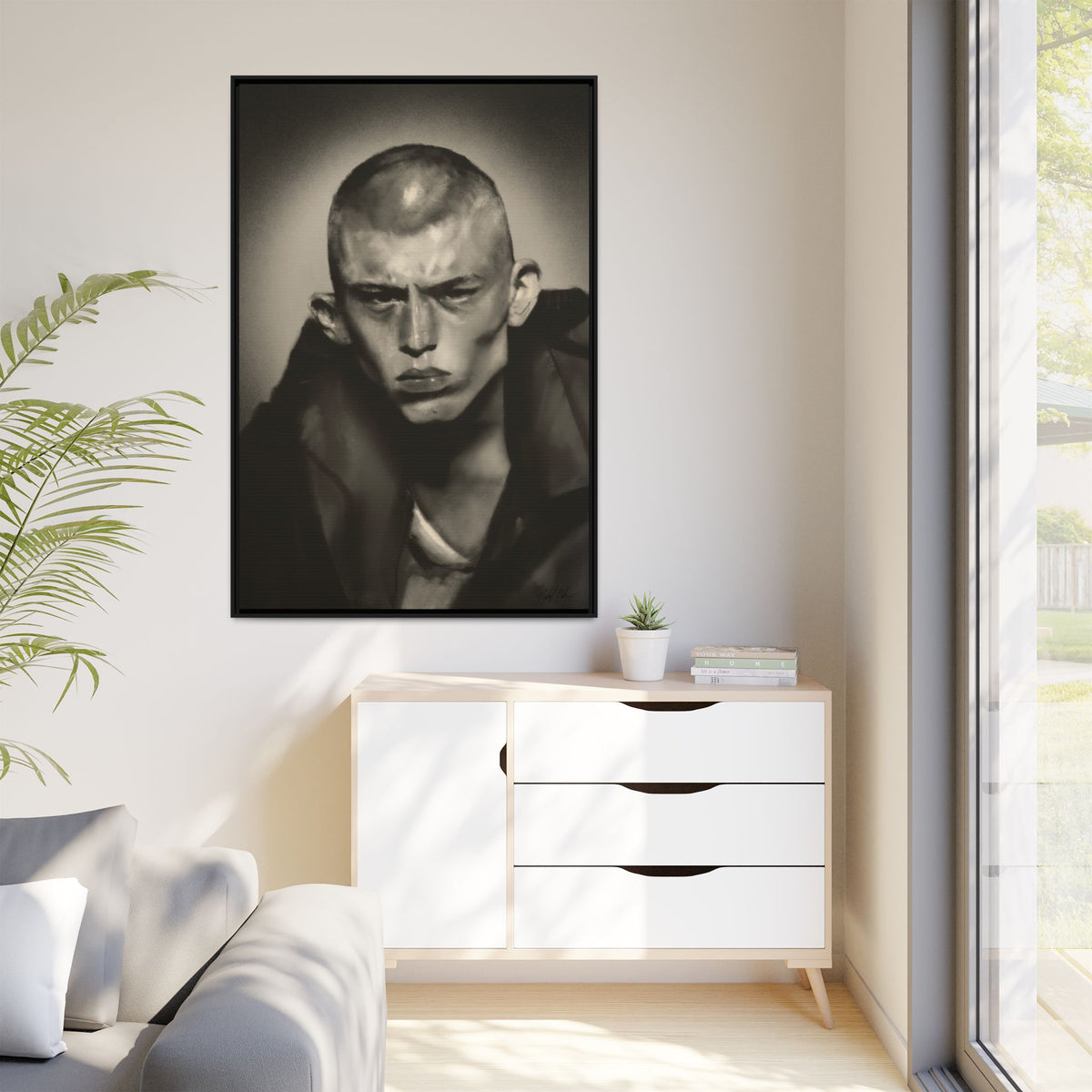 “Buzz Cut” Matte Canvas, Framed (Multi-color)
