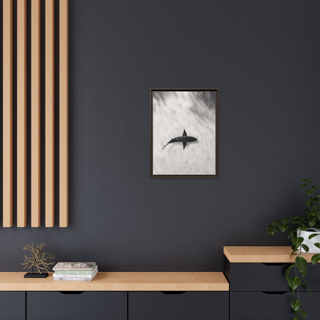 “SHARK!” Matte Canvas, Framed (Multi-color)