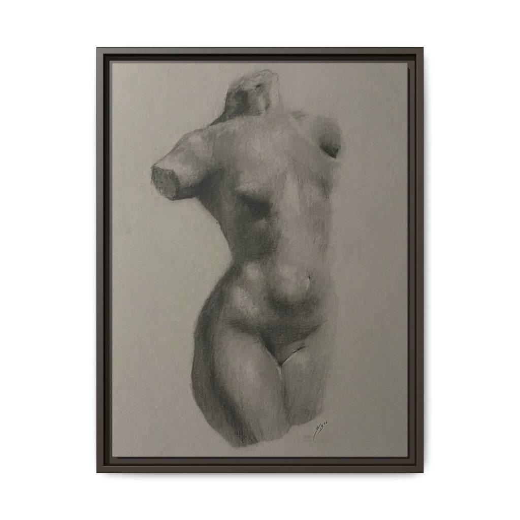 "TENDER CURVES" Framed Canvas - Multi-Color Abstract Female Form