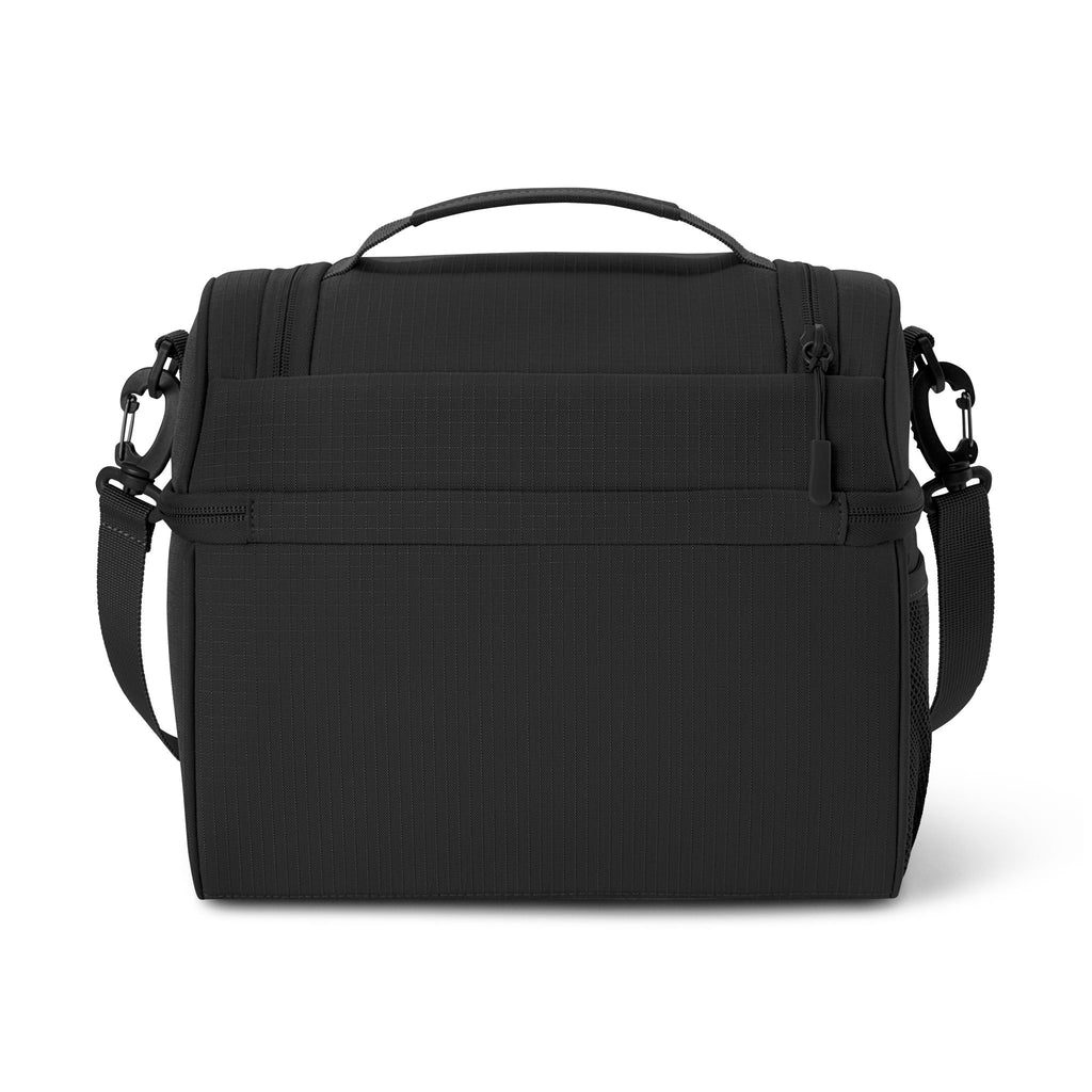 "ICY" Embroidered Baroque Cooler Bag — Insulated Lunch Tote with Elegant Silver Scroll Design