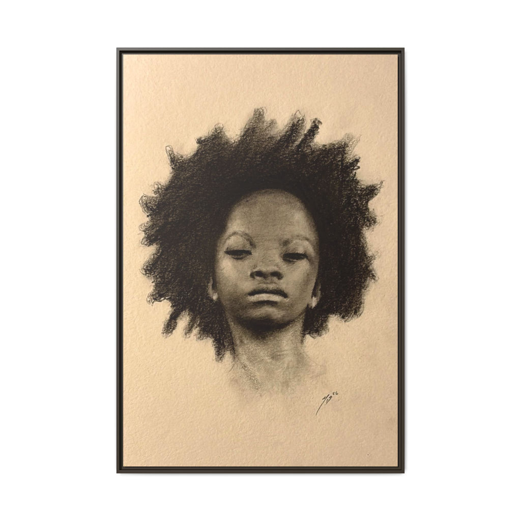 Afro Portrait Matte Canvas Print (Framed)