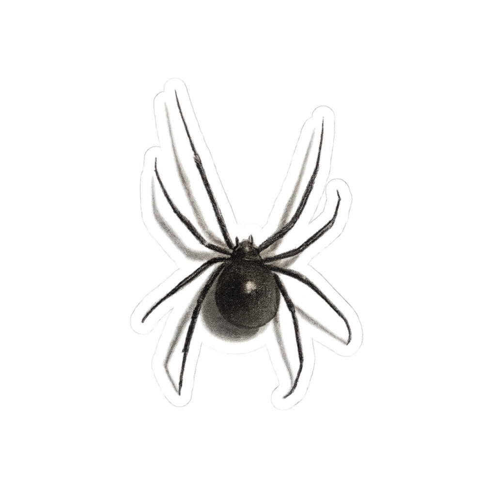 Black Widow Spider Kiss-Cut Sticker — Realistic Arachnid Laptop Decal