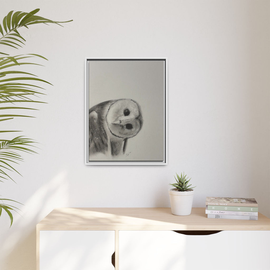 “Good Morning Owl” Matte Canvas, Framed (Multi-color)