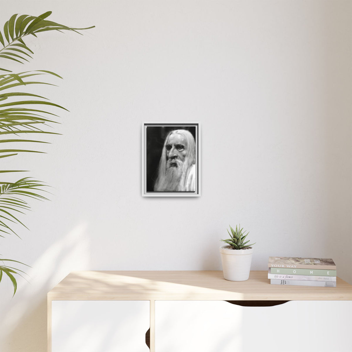 “white wizard” Matte Canvas, Framed (Multi-color)
