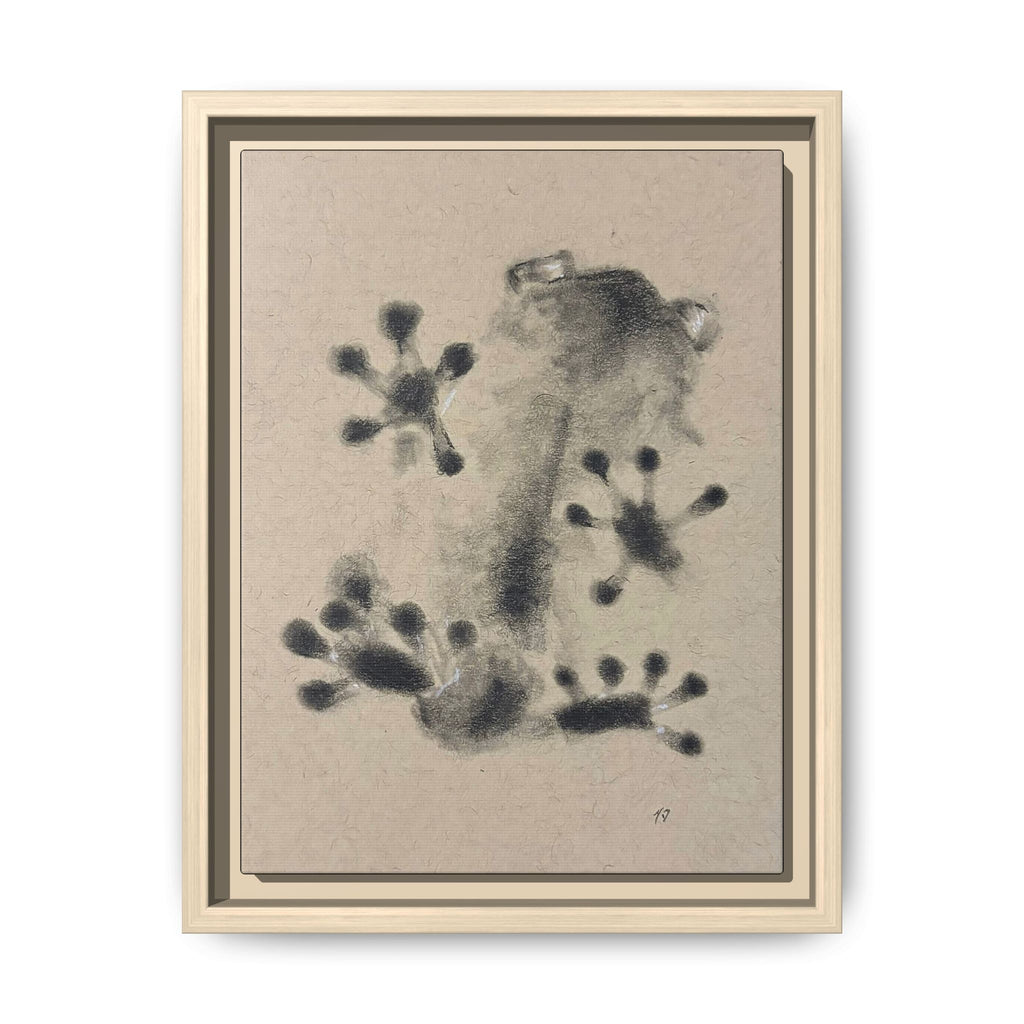 "ICY" FROG Framed Abstract Frog Ink Art — Matte Canvas Wall Print