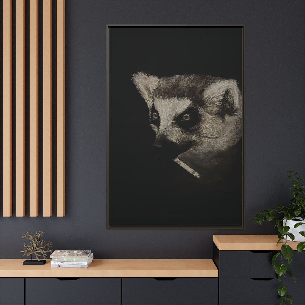 “Lemur” Matte Canvas, Framed (Multi-color)