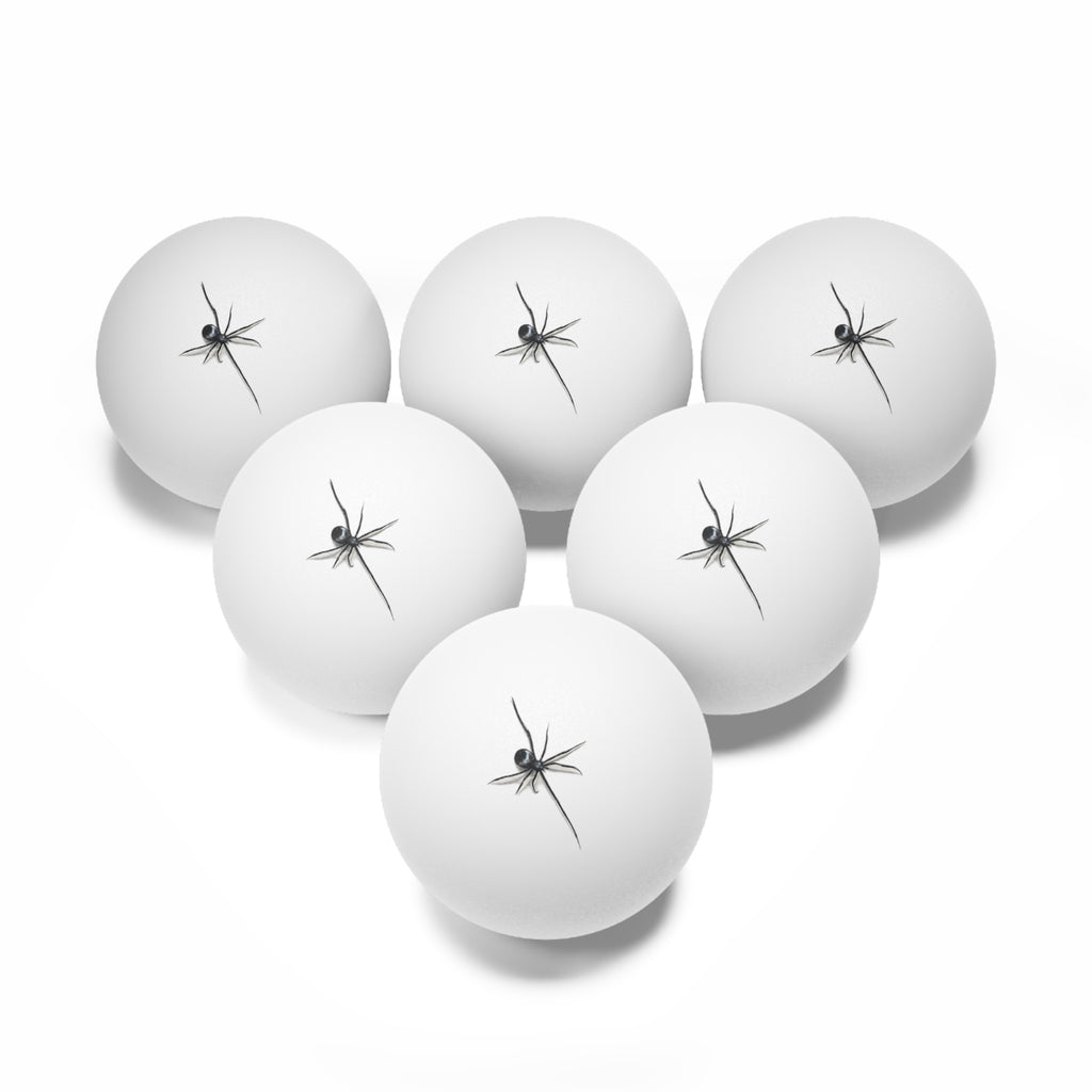 "ICY" Spider Design Ping Pong Balls — Set of 6 Table Tennis Balls