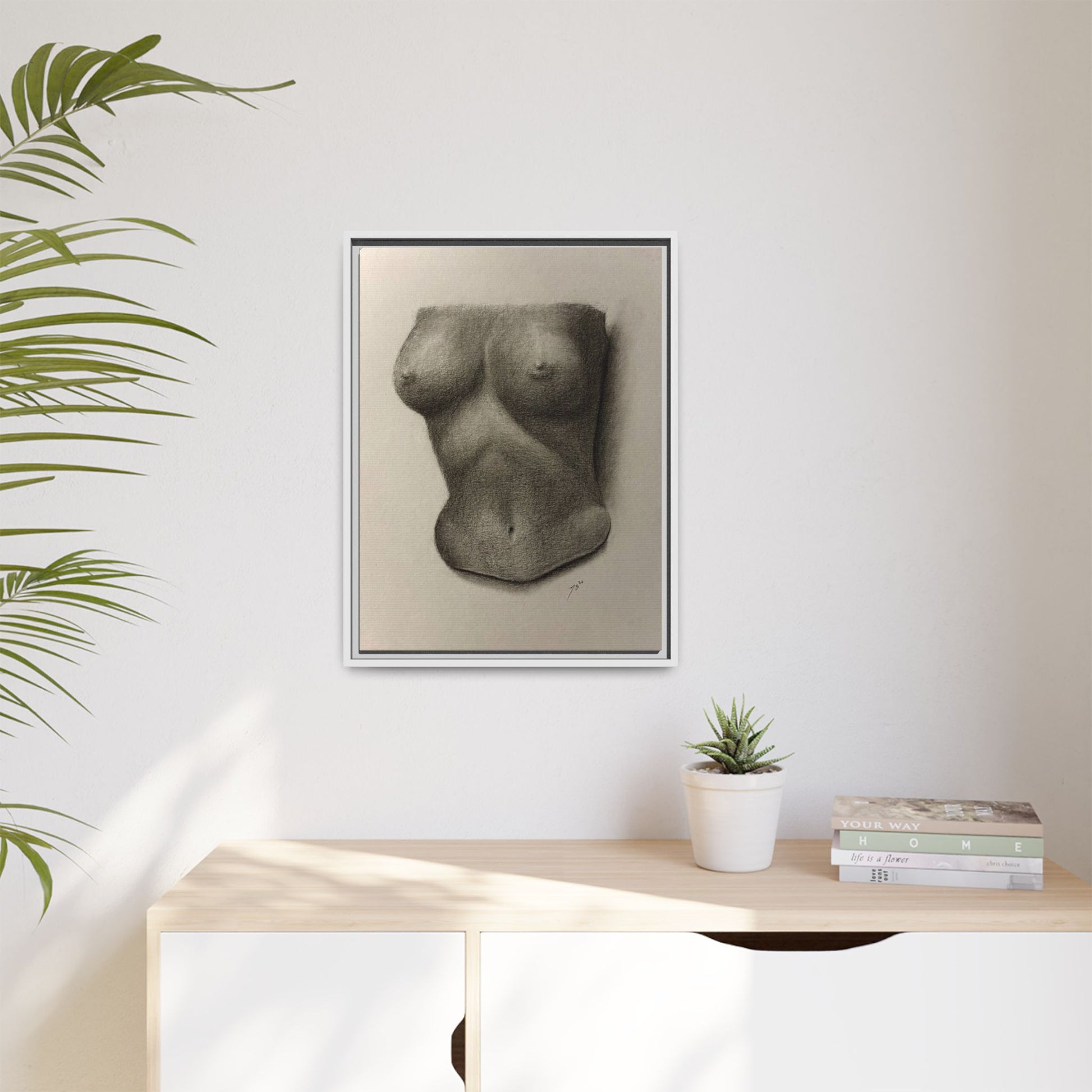 "BODY STUDY NO.4" Matte Canvas, Framed (Multi-color)