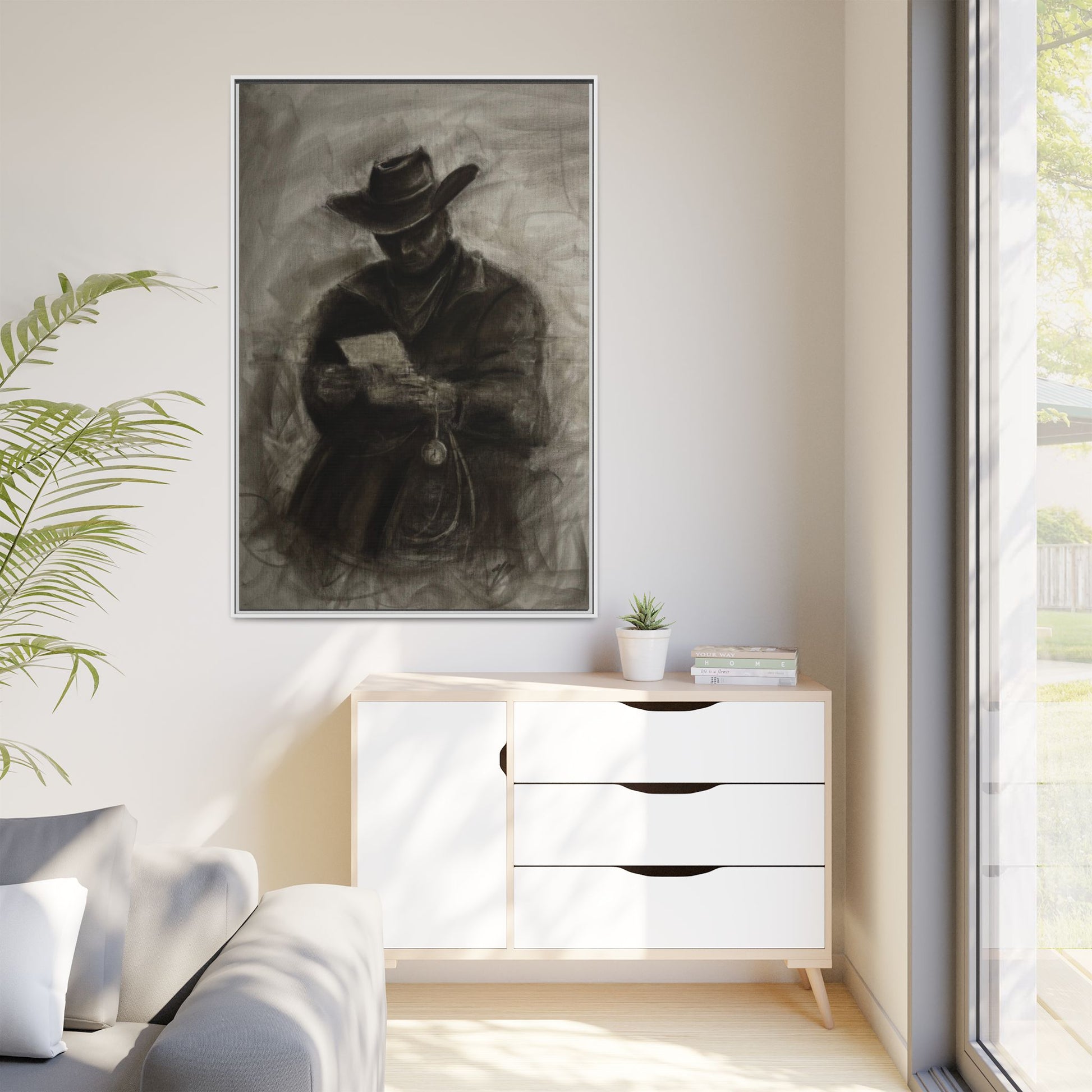 “Cowboy” Matte Canvas, Framed (Multi-color)