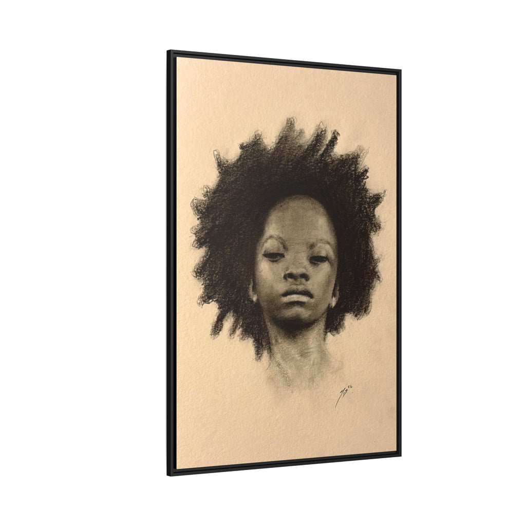 Afro Portrait Matte Canvas Print (Framed)