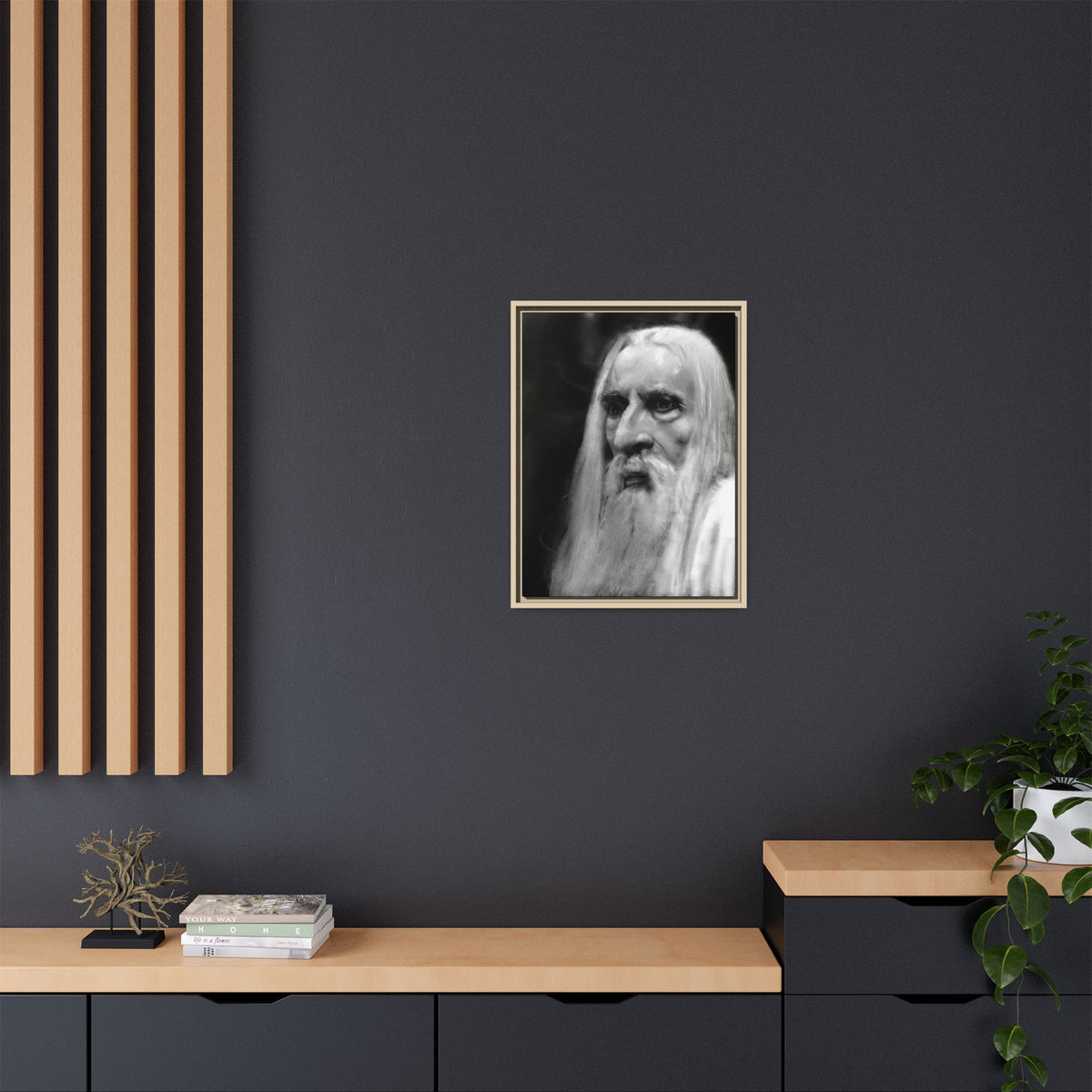 “white wizard” Matte Canvas, Framed (Multi-color)