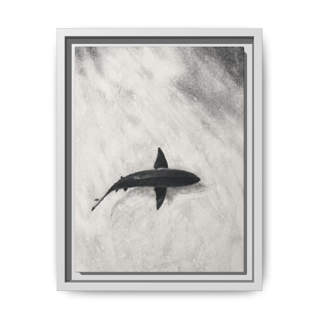 “SHARK!” Matte Canvas, Framed (Multi-color)