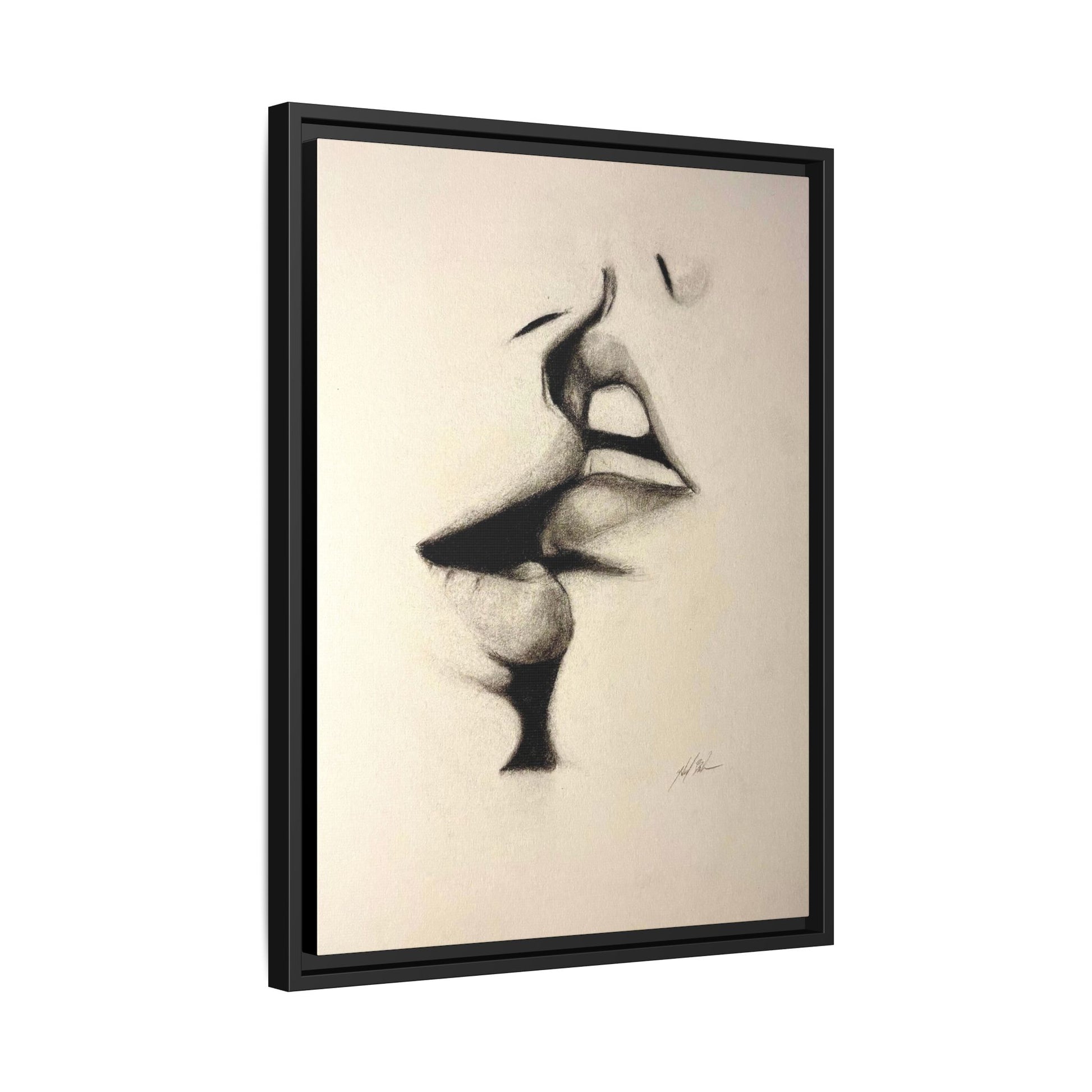 “LIP LOCK” Matte Canvas, Framed (Multi-color)