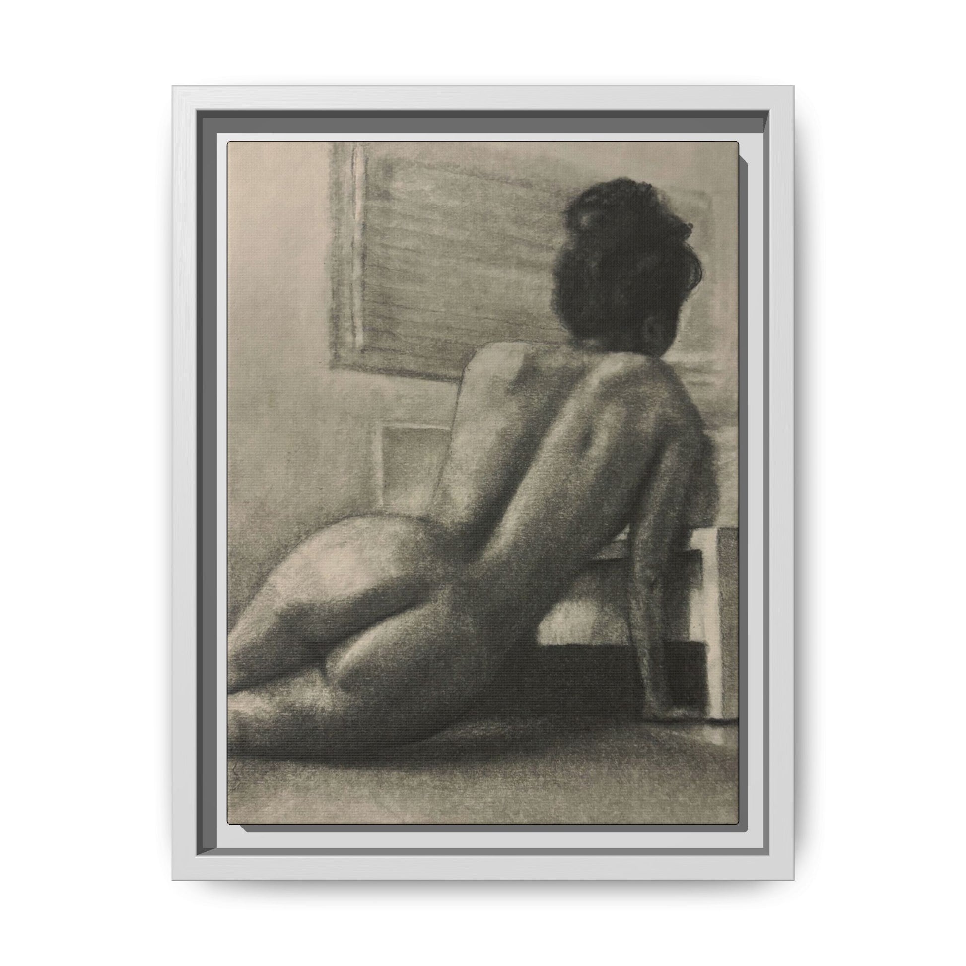 “SITTING PRETTY” Matte Canvas, Framed (Multi-color)