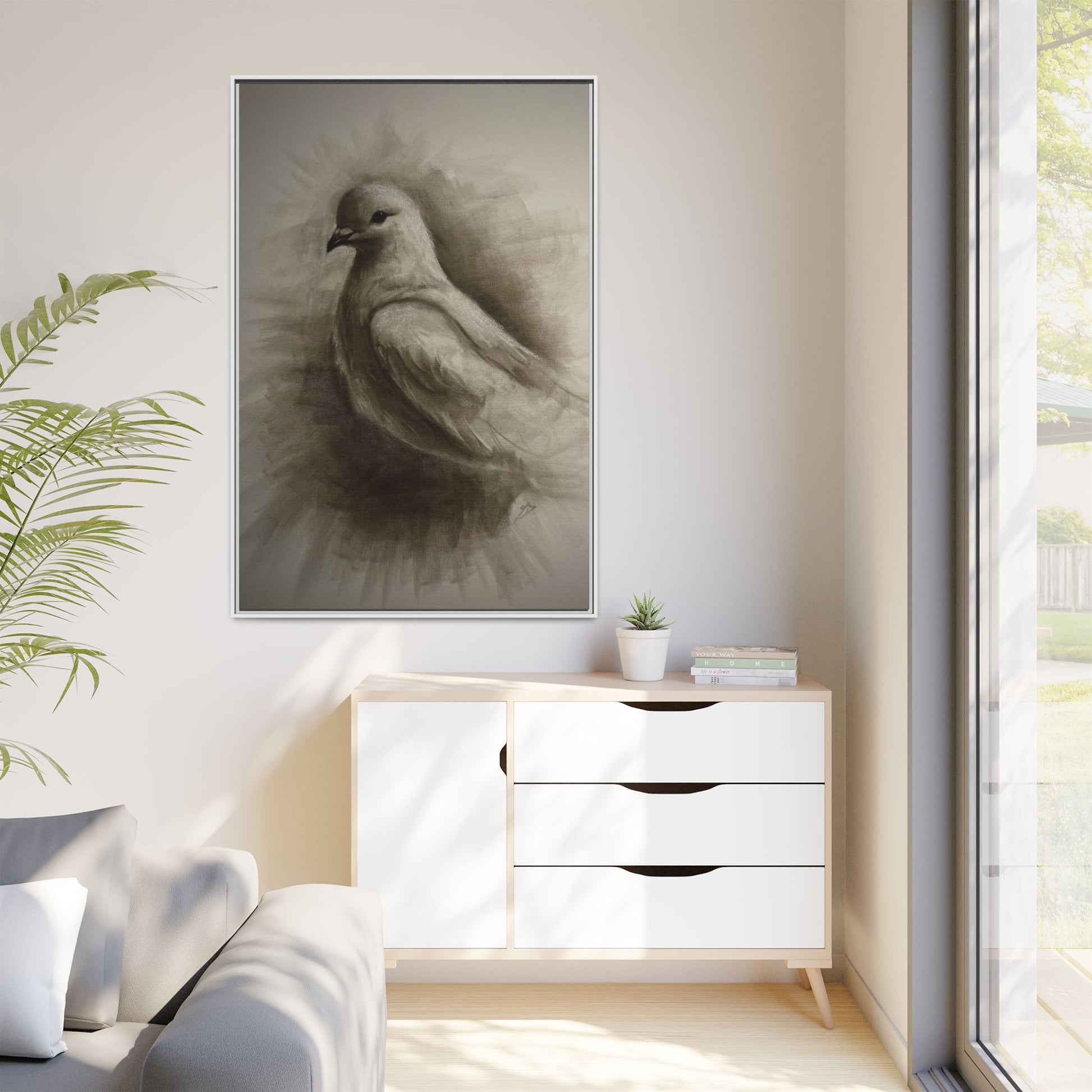 “Dove” Matte Canvas, Framed (Multi-color)