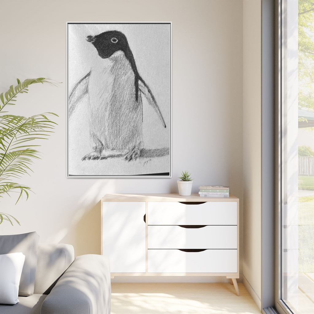 Penguin #6 Matte Canvas, Framed (Multi-color)