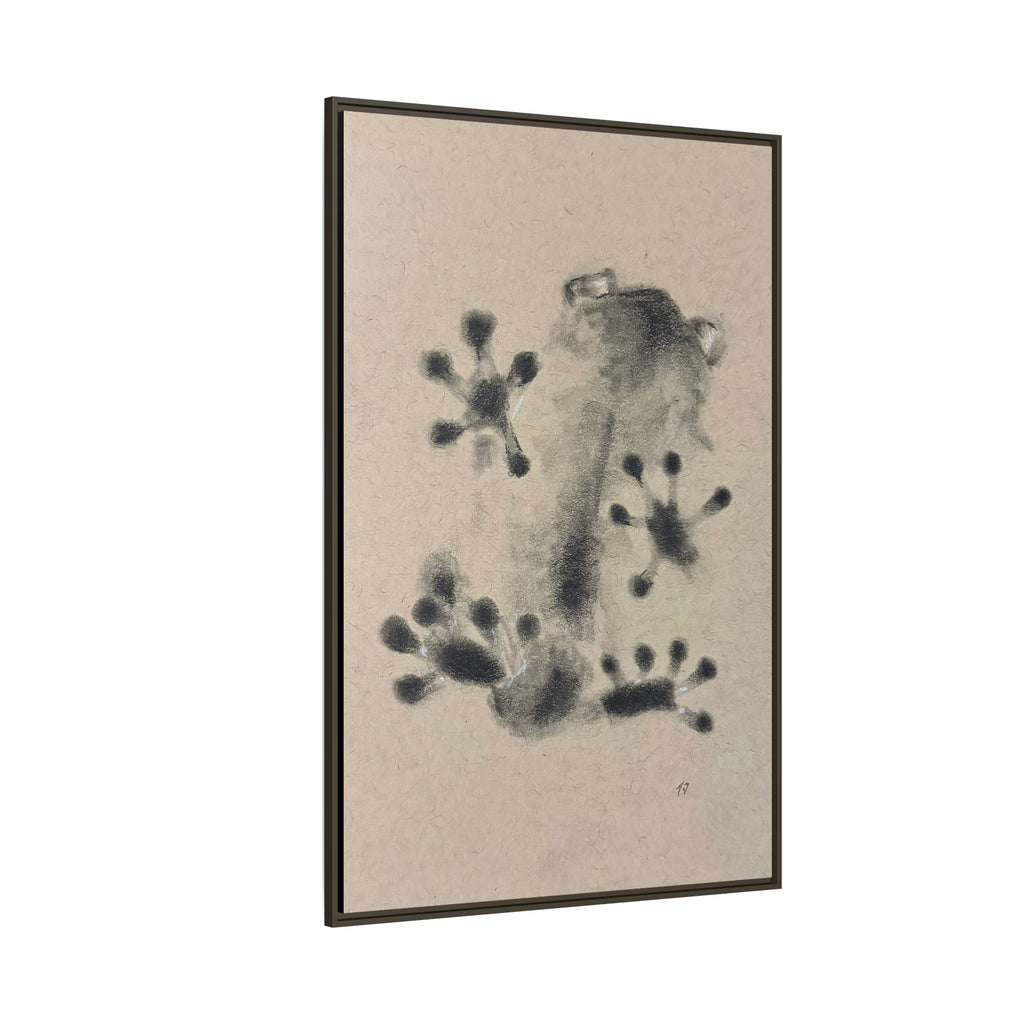 "ICY" FROG Framed Abstract Frog Ink Art — Matte Canvas Wall Print