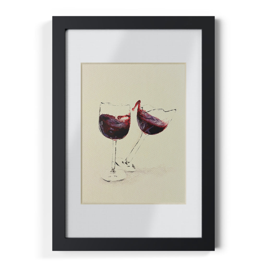 “Wine Glass” Framed Posters, Black