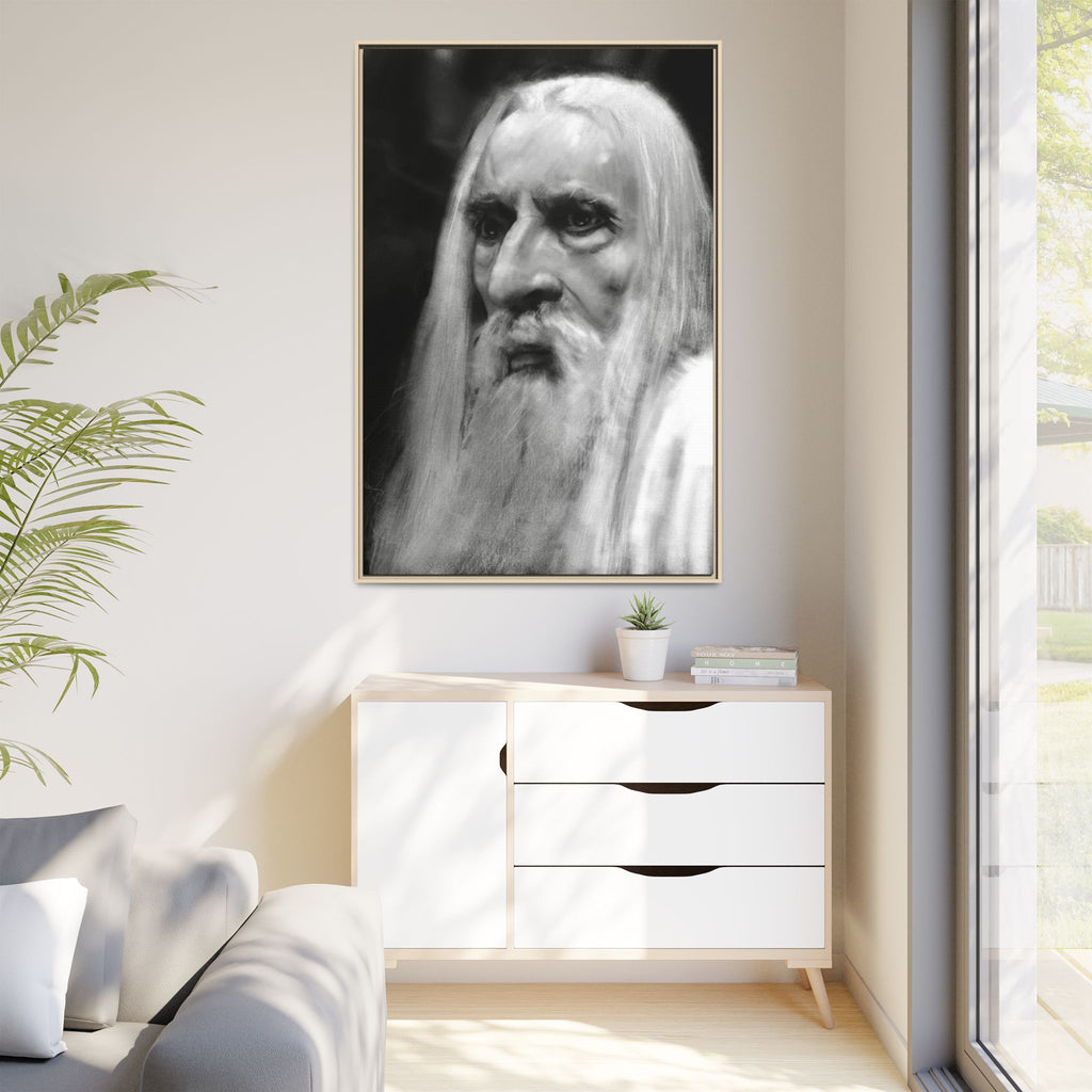 “white wizard” Matte Canvas, Framed (Multi-color)