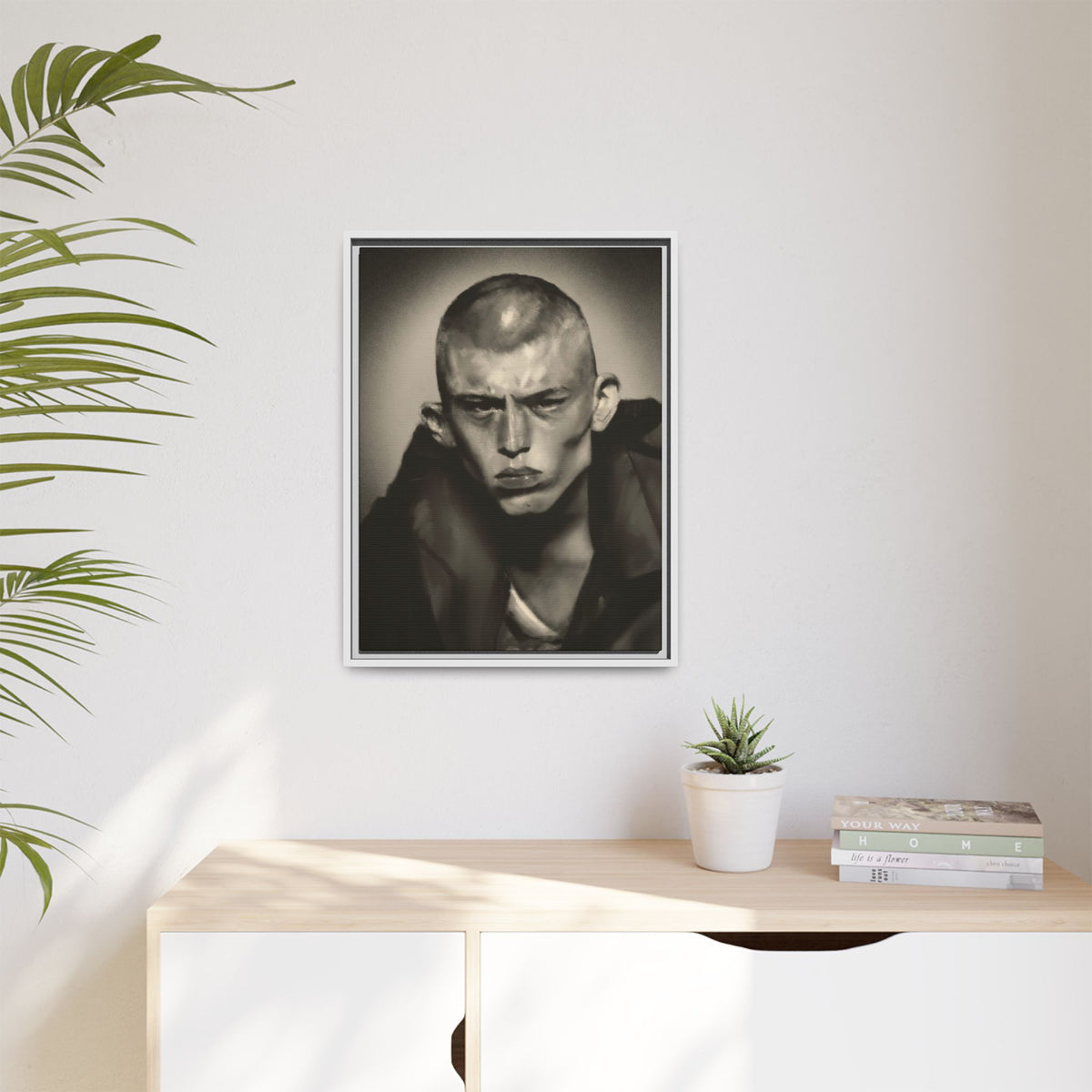 “Buzz Cut” Matte Canvas, Framed (Multi-color)
