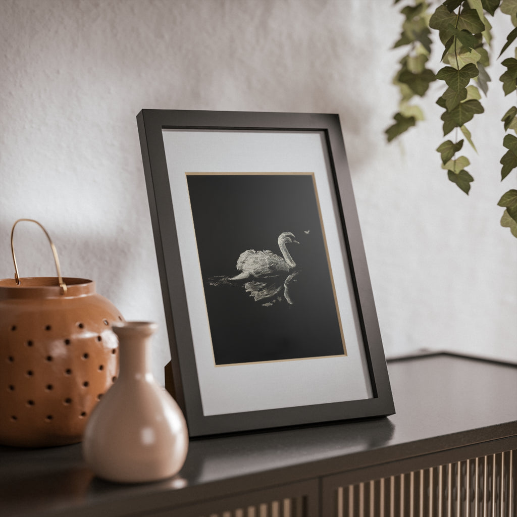 “Swan” Framed Posters, Black