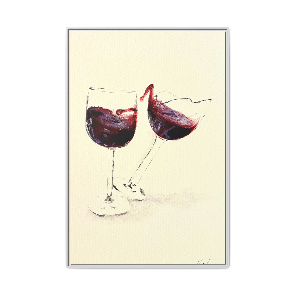 “Wine Glasses” Matte Canvas, Framed (Multi-color)