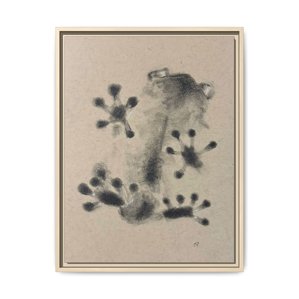 "ICY" FROG Framed Abstract Frog Ink Art — Matte Canvas Wall Print