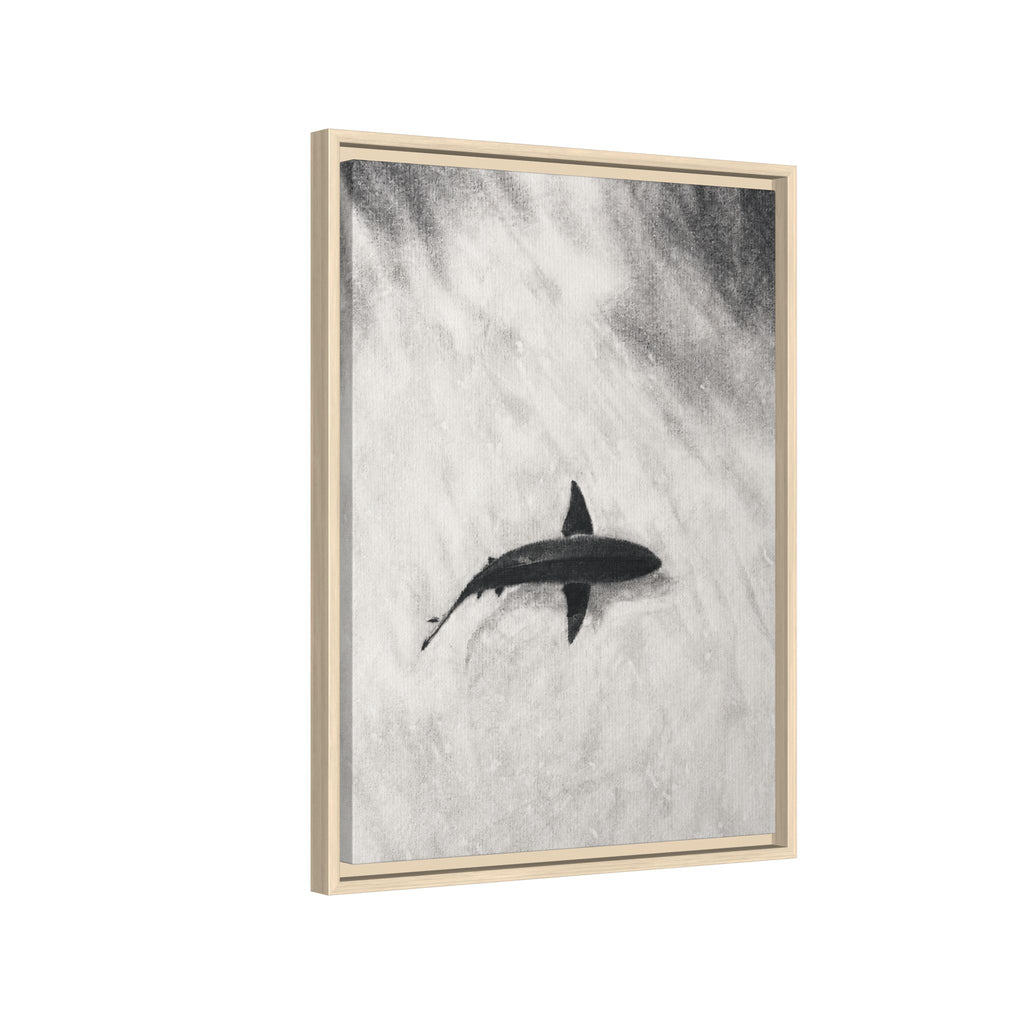 “SHARK!” Matte Canvas, Framed (Multi-color)