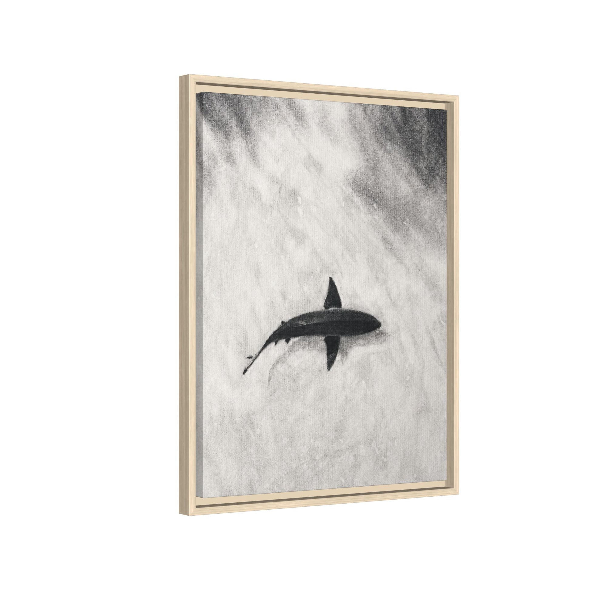 “SHARK!” Matte Canvas, Framed (Multi-color)