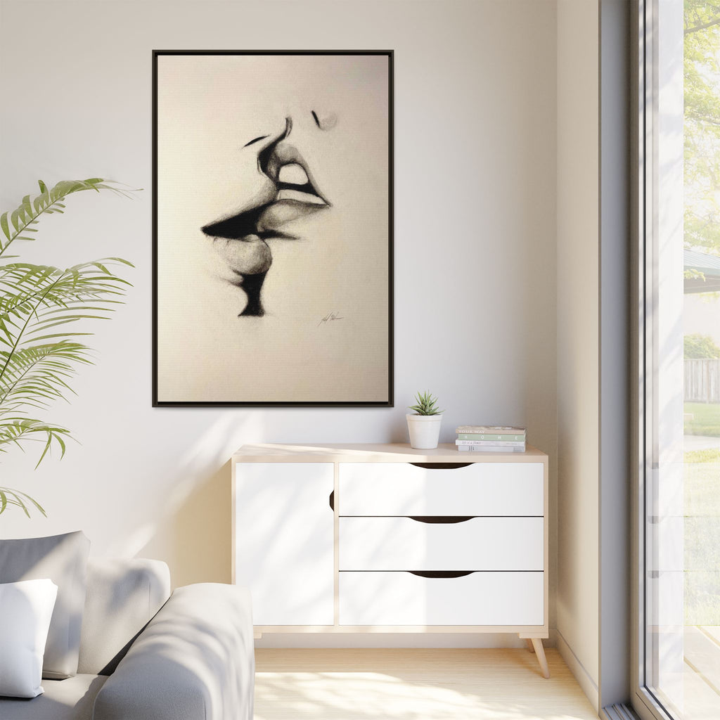“LIP LOCK” Matte Canvas, Framed (Multi-color)