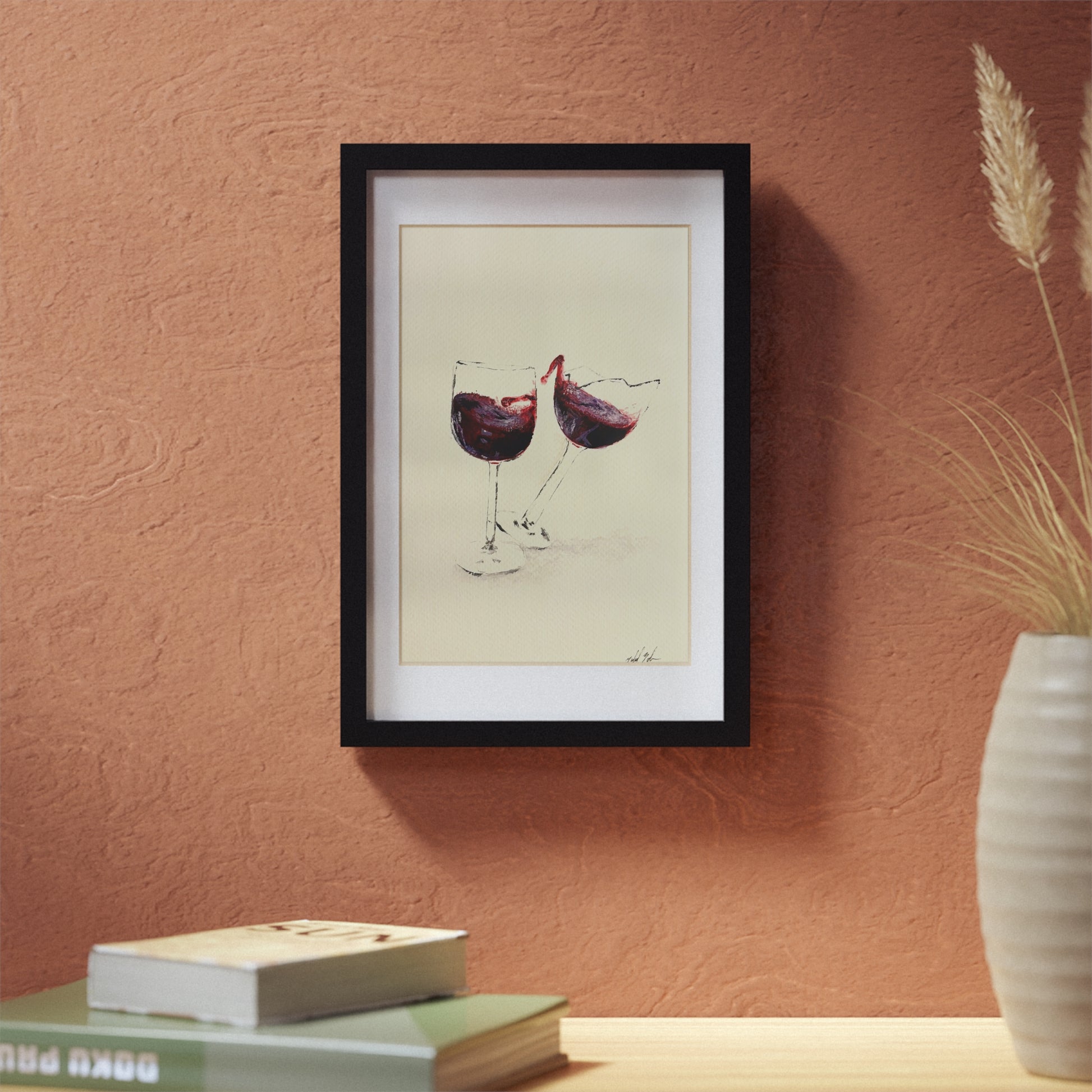 “Wine Glass” Framed Posters, Black