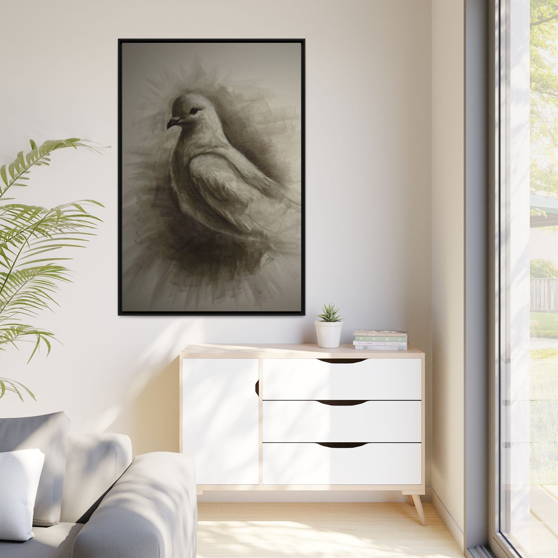 “Dove” Matte Canvas, Framed (Multi-color)