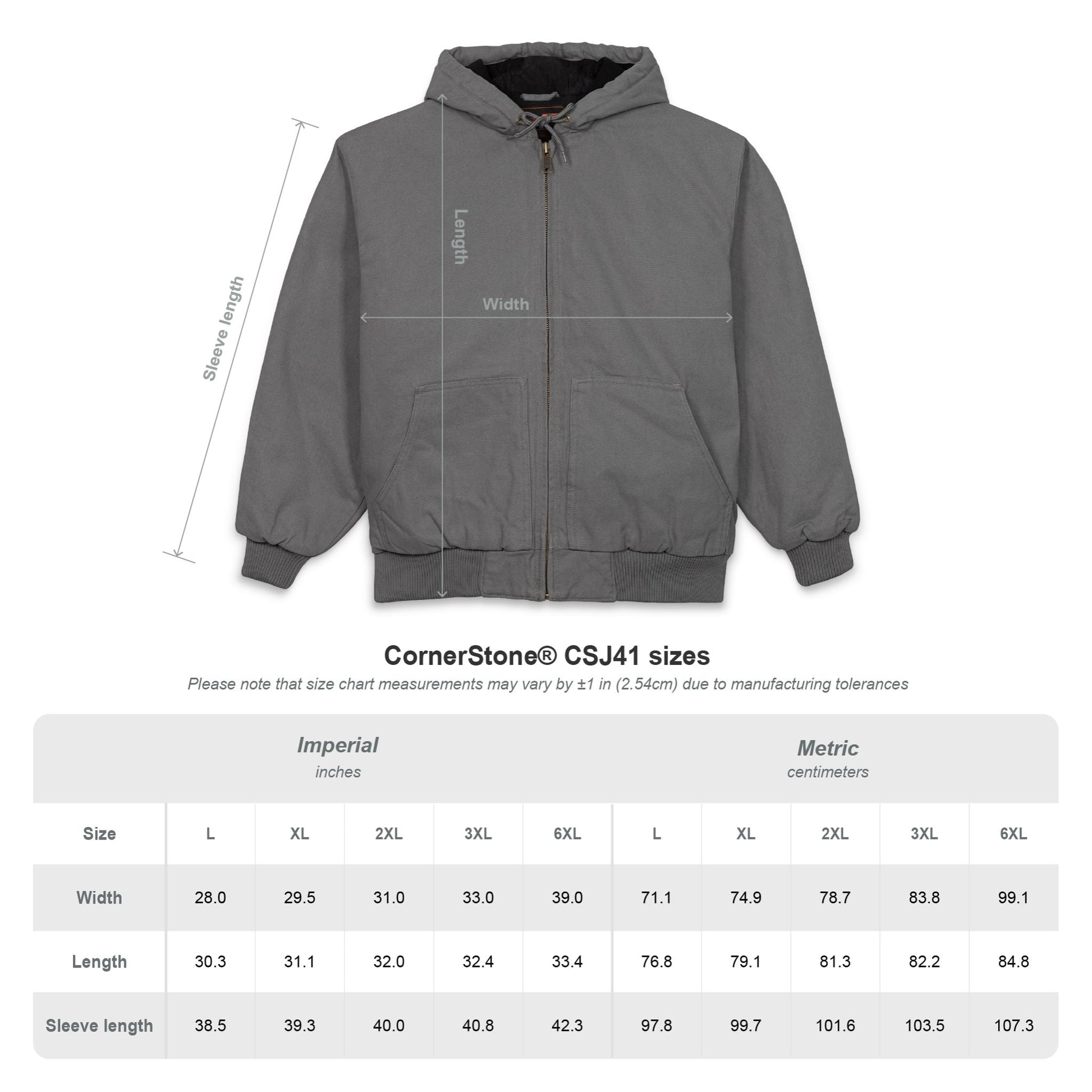 “icy” CornerStone® Men's Duck Cloth Hooded Work Jacket (Embroidery)