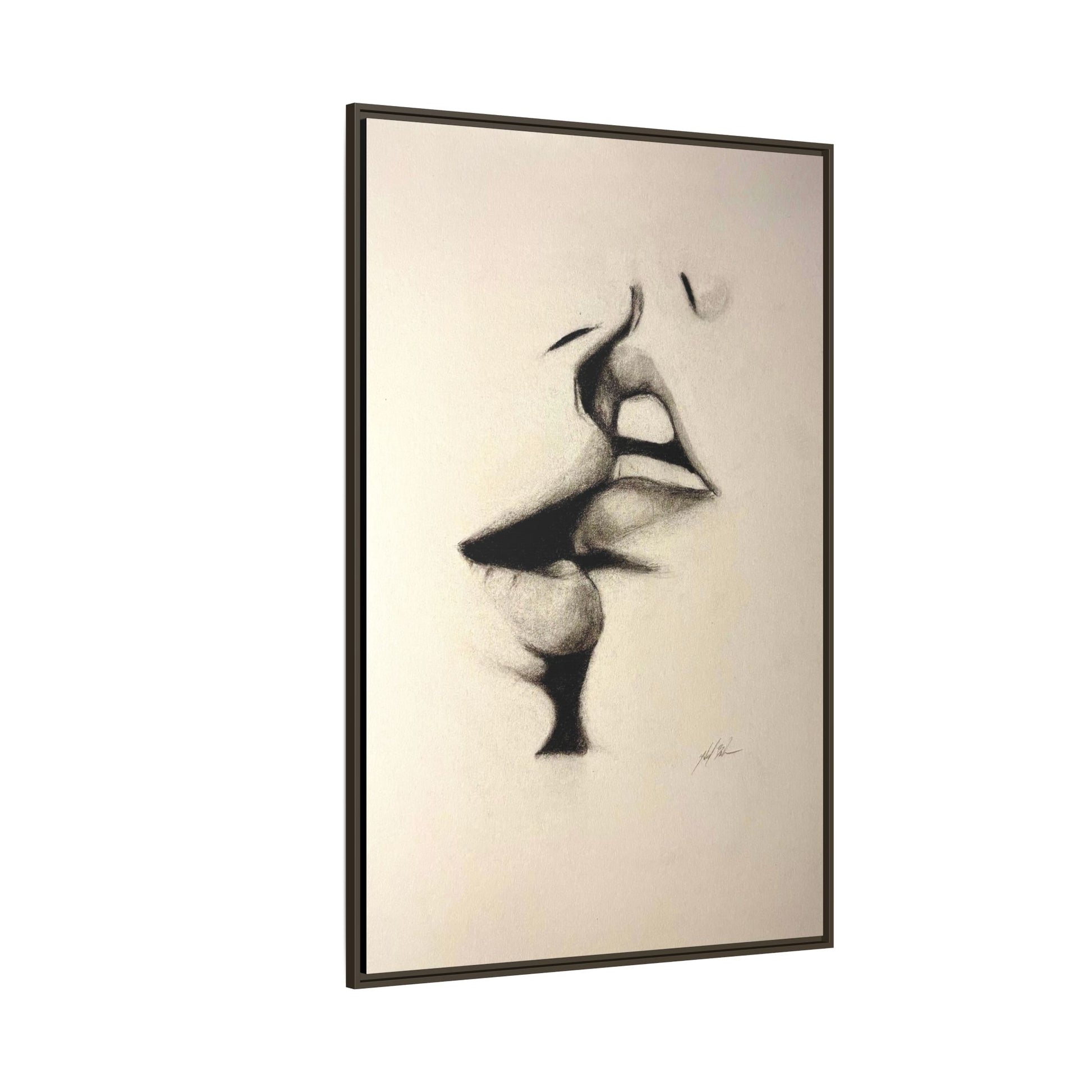“LIP LOCK” Matte Canvas, Framed (Multi-color)