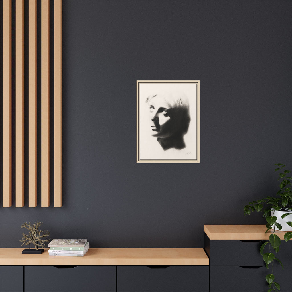 "SHADOW" Framed Matte Canvas Art — Monochrome Portrait Silhouette