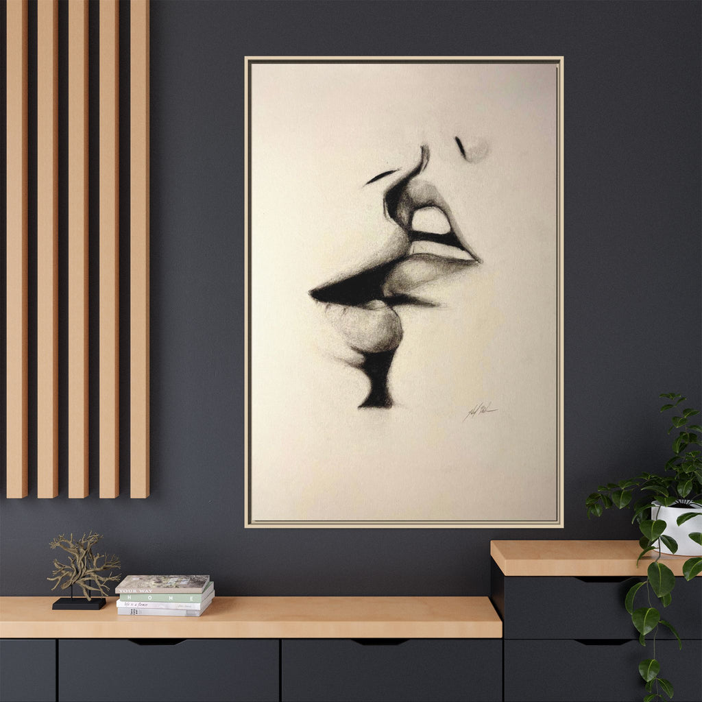 “LIP LOCK” Matte Canvas, Framed (Multi-color)