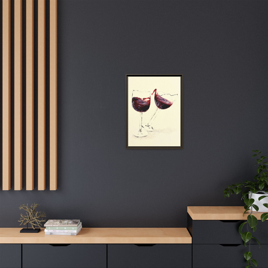 “Wine Glasses” Matte Canvas, Framed (Multi-color)