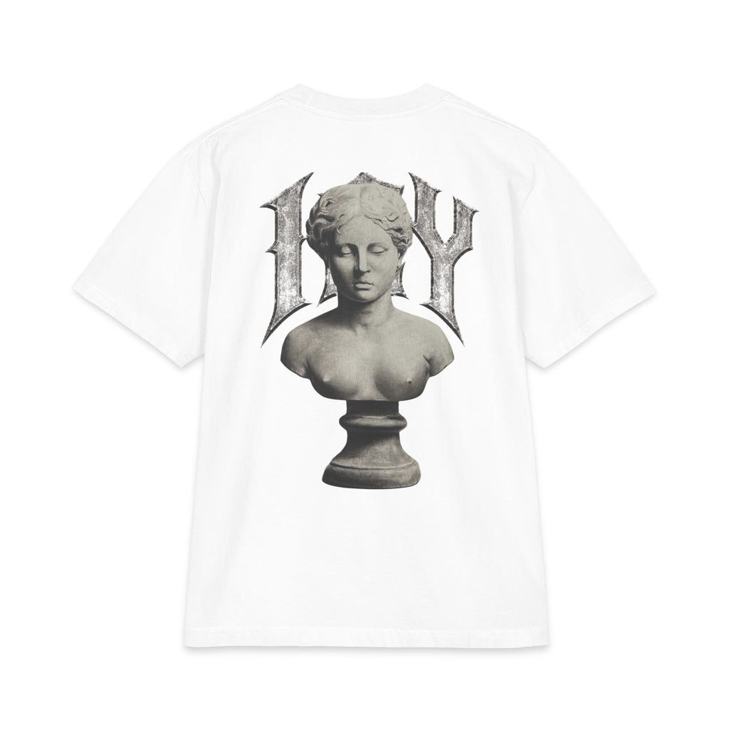 Icy Statue Graphic T‑Shirt — Vintage Gothic Logo Tee