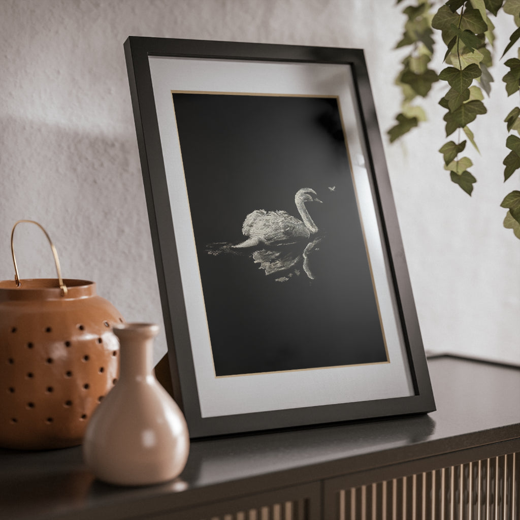 “Swan” Framed Posters, Black