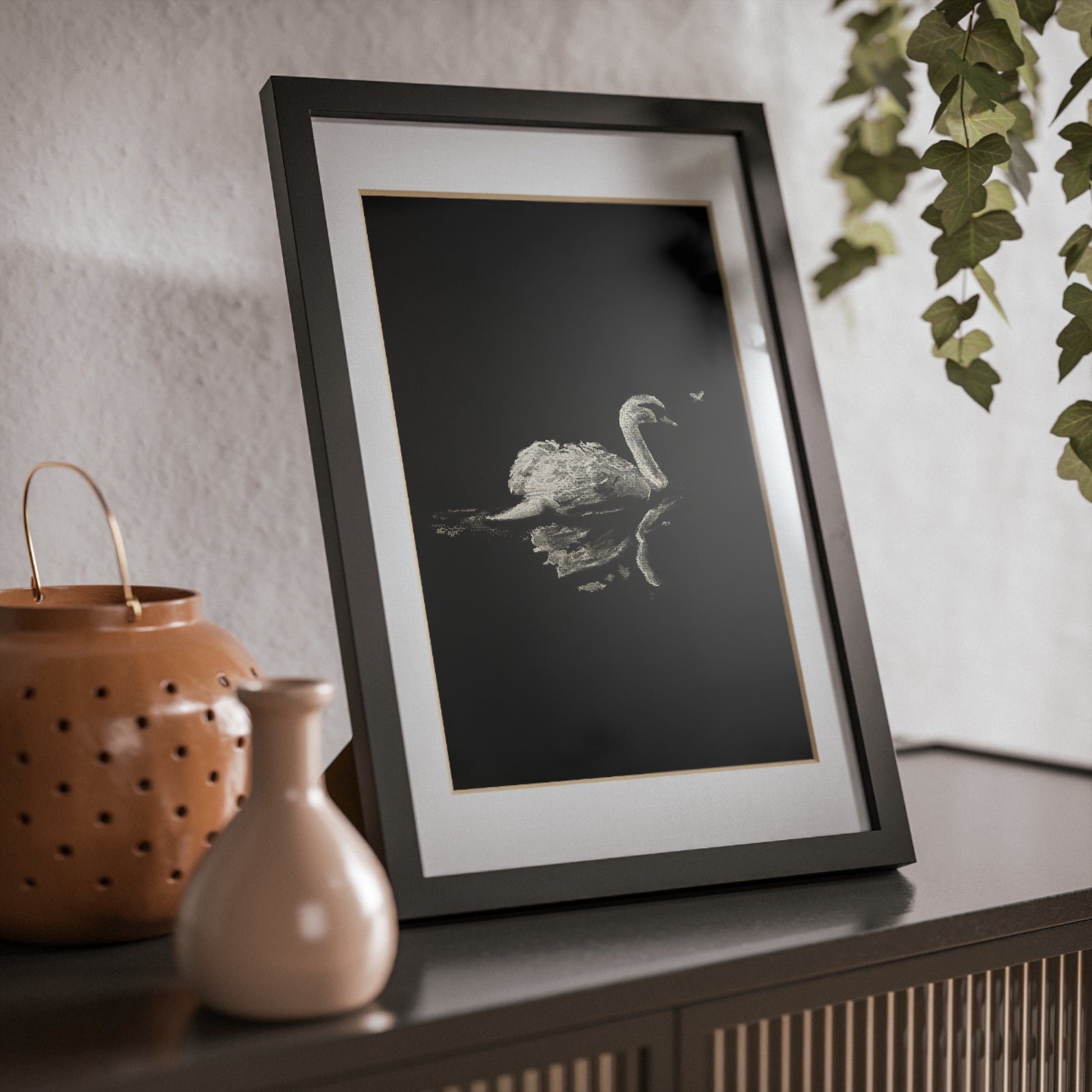 “Swan” Framed Posters, Black