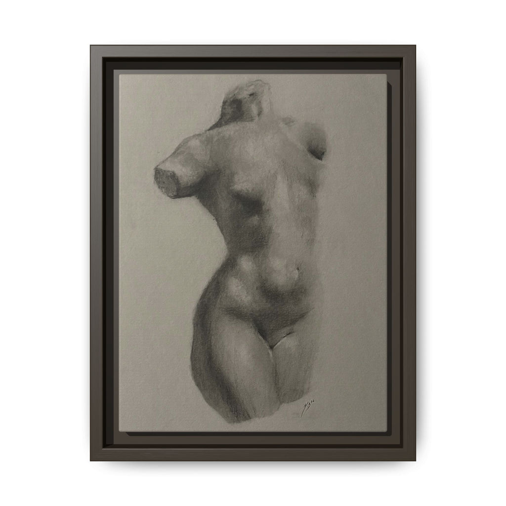 "TENDER CURVES" Framed Canvas - Multi-Color Abstract Female Form