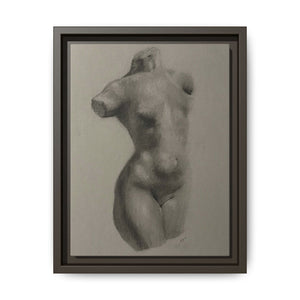"TENDER CURVES" Framed Canvas - Multi-Color Abstract Female Form