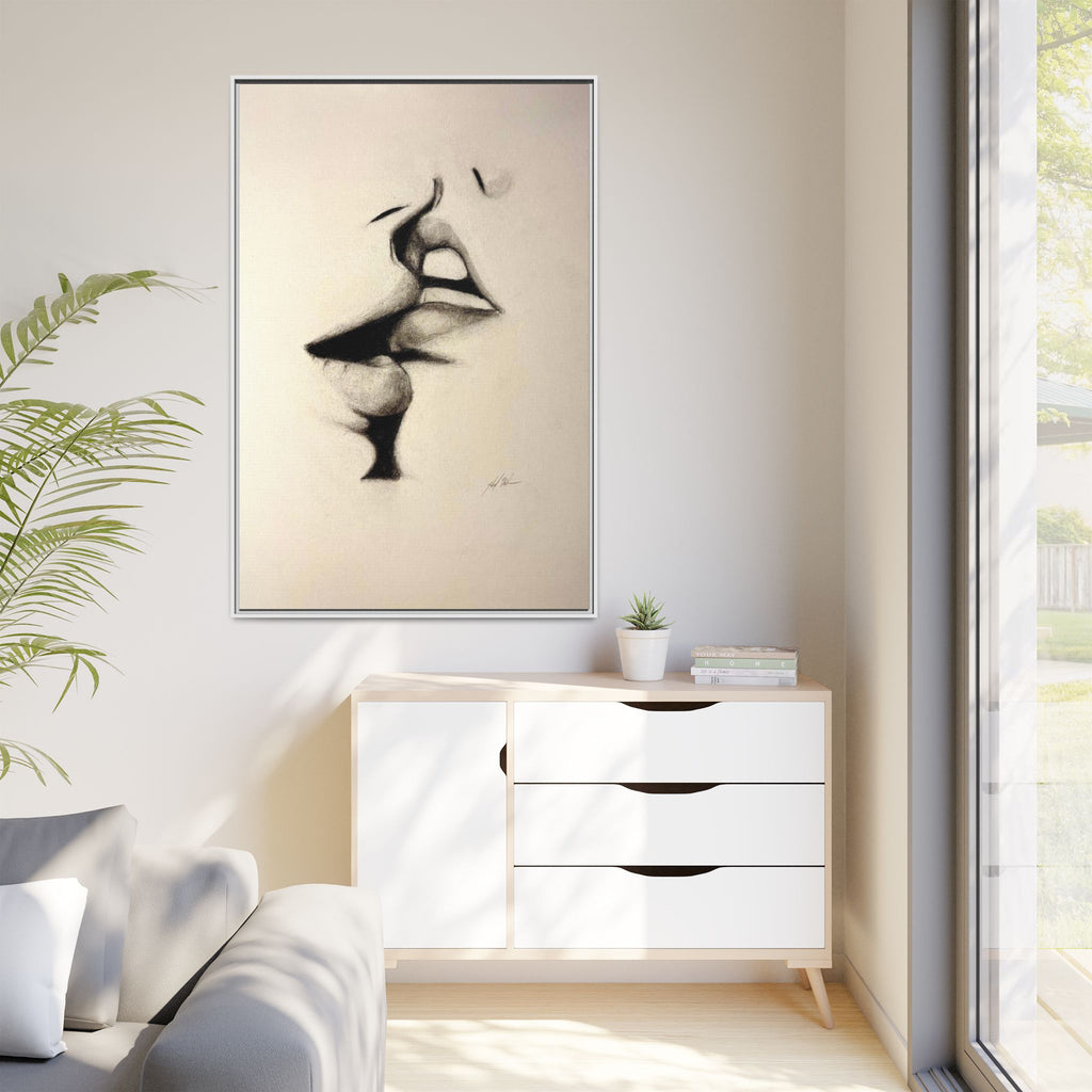 “LIP LOCK” Matte Canvas, Framed (Multi-color)